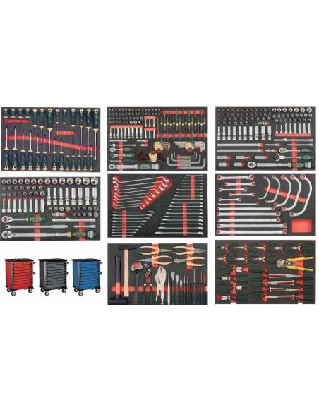 Voziček z orodjem 405 delni - 8 predalov